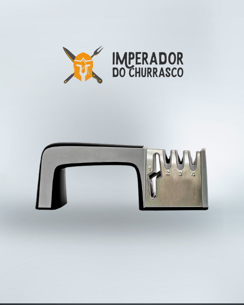 Kit 5 facas do Imperador Cheff - Acabamento Aço Damasco 8" + Amolador de Facas Profissional 4 em 1